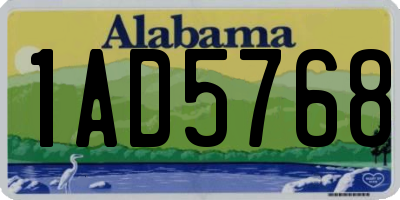 AL license plate 1AD5768