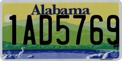 AL license plate 1AD5769
