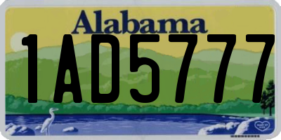 AL license plate 1AD5777
