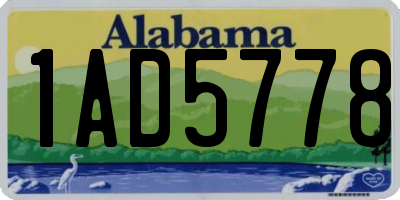 AL license plate 1AD5778