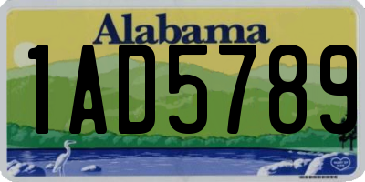 AL license plate 1AD5789