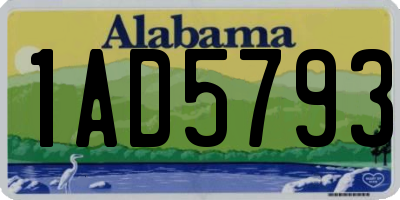 AL license plate 1AD5793