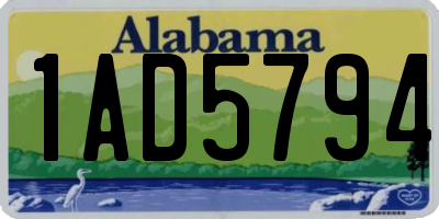AL license plate 1AD5794