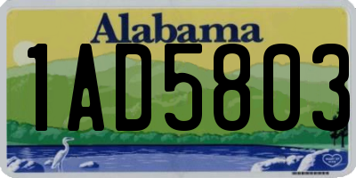 AL license plate 1AD5803