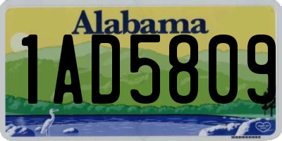 AL license plate 1AD5809
