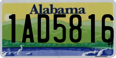 AL license plate 1AD5816
