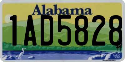 AL license plate 1AD5828