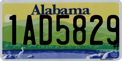 AL license plate 1AD5829