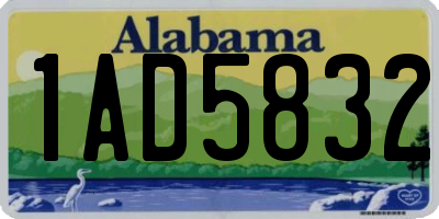 AL license plate 1AD5832