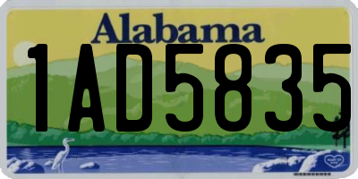 AL license plate 1AD5835