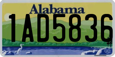 AL license plate 1AD5836