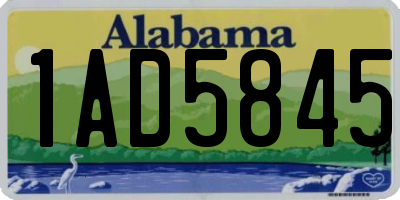 AL license plate 1AD5845