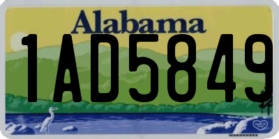 AL license plate 1AD5849