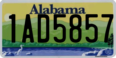 AL license plate 1AD5857