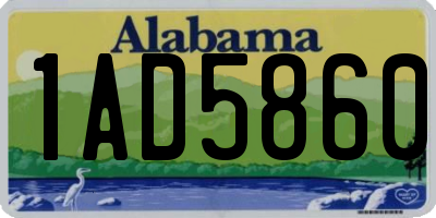 AL license plate 1AD5860