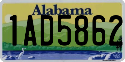 AL license plate 1AD5862