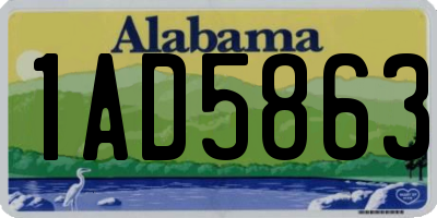 AL license plate 1AD5863