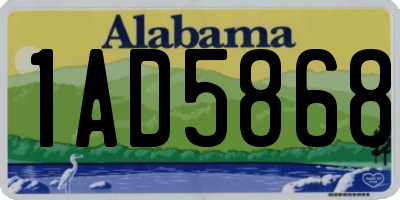 AL license plate 1AD5868