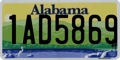 AL license plate 1AD5869