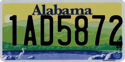 AL license plate 1AD5872