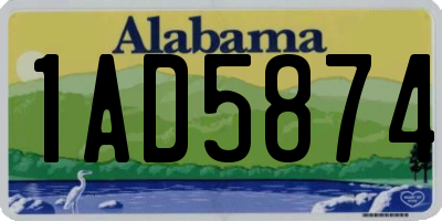 AL license plate 1AD5874