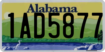 AL license plate 1AD5877
