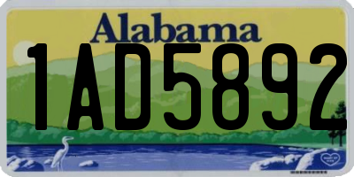 AL license plate 1AD5892