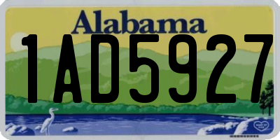 AL license plate 1AD5927