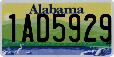 AL license plate 1AD5929
