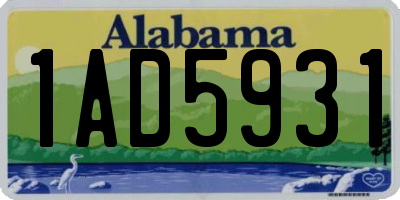 AL license plate 1AD5931