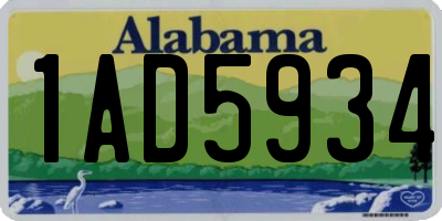 AL license plate 1AD5934