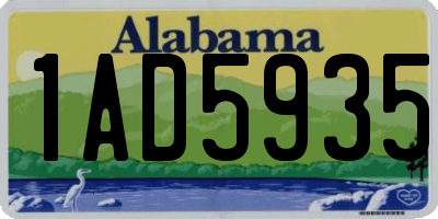 AL license plate 1AD5935