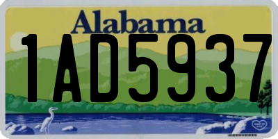 AL license plate 1AD5937