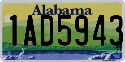 AL license plate 1AD5943