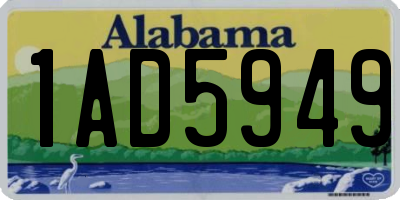 AL license plate 1AD5949