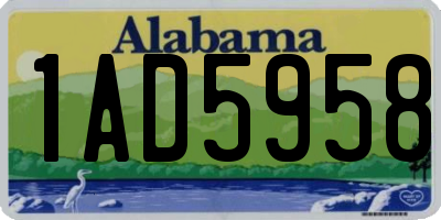 AL license plate 1AD5958
