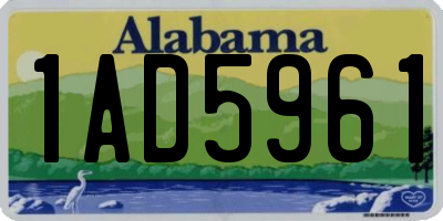 AL license plate 1AD5961