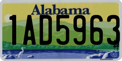 AL license plate 1AD5963