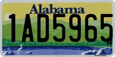 AL license plate 1AD5965