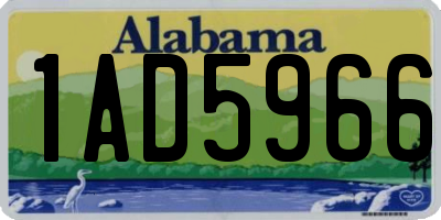 AL license plate 1AD5966