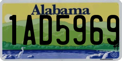 AL license plate 1AD5969