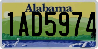 AL license plate 1AD5974