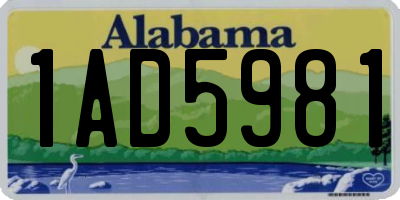 AL license plate 1AD5981