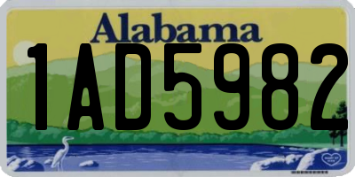 AL license plate 1AD5982