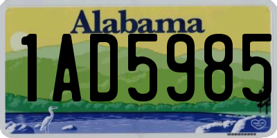 AL license plate 1AD5985