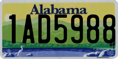 AL license plate 1AD5988