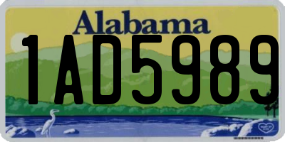 AL license plate 1AD5989