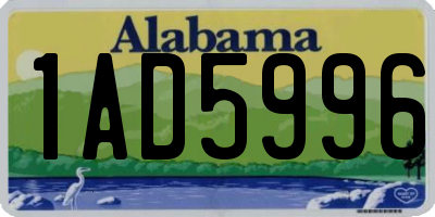 AL license plate 1AD5996