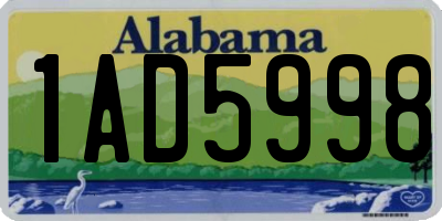 AL license plate 1AD5998