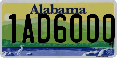 AL license plate 1AD6000